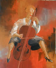 Violoncelliste de face