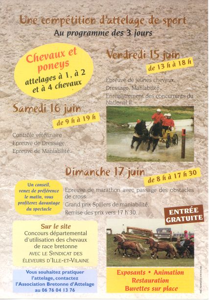 Verso de l'affiche du concours de Rennes La Prévalaye